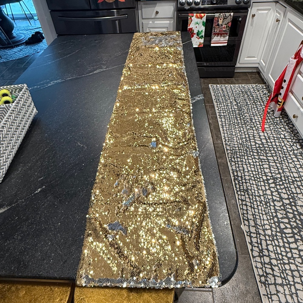 Gold Sequin Table Runner : Set of 3